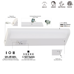 Luz <span class=keywords><strong>LED</strong></span> moderna para gabinete, lámpara de noche de 24 pulgadas, iluminación debajo del Gabinete montada en la pared - Product Image 6