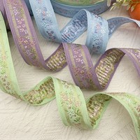 Accessoires de broderie jacquard de style ethnique national traditionnel pour vêtements et cheveux, nœuds DIY en gros