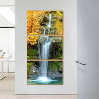3 panneaux forêt moderne paysage peintures décor maison paysage affiche Art mural toile peinture à l'huile