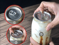 Bouteille de boisson portable en PET de qualité supérieure, 330 ml, 500 ml, 650 ml, étanche, scellée, pour café, jus, avec couvercle facile à ouvrir