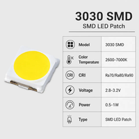 3030 Chip LED SMD Cahaya Putih 2.8-3.2V 0.5-1W Chip LED Kecerahan Tinggi