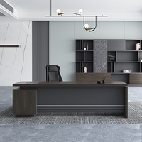 Table de Bureau de Direction de Luxe en Bois Moderne, Bureau de PDG en MDF, Table de Bureau en L pour Maison et Bureau Exécutif