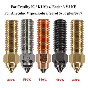 Boquilla de impresora 3D para K1 K1 Max Ender 3 V3 KE, latón de acero duro de cobre chapado bimetálico para Vyper Kobra <span class=keywords><strong>Sovol</strong></span> <span class=keywords><strong>SV06</strong></span> Plus/SV07 - Product Image 5