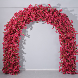 Y-HOA032 Wholesale Red Rose Horn Flower <b>Arch</b> for <b>Wedding</b> Silk Flower <b>Arch</b> for <b>Wedding</b> Backdrop Fabric <b>Wedding</b> <b>Arch</b> Flowers - Product Image 4