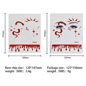 Personnalisé <span class=keywords><strong>Halloween</strong></span> Visage <span class=keywords><strong>Strass</strong></span> Échalote Poudre Bijou Tatouage Autocollants Luxe Étanche <span class=keywords><strong>Maquillage</strong></span> Des Yeux Bâton Faux Tatouage Temporaire - Product Image 5