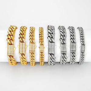 الجملة المختنق 18k الذهب مكتنزة ميامي سلسلة 10 مللي متر ميامي الكوبية سلسلة قلادة مخصص الذهب الكوبي ربط سلسلة 14k الذهب الماس قفل - Product Image 1