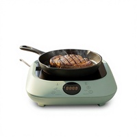 Cuisinière à induction mini à un brûleur, 1300W, électrique, en plastique, avec commande tactile numérique, multifonction, pour usage domestique, prix de gros