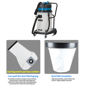 Aspirapolvere Commerciale Blu da 70L per Autolavaggio, Macchina per Pulizia ad Alta Potenza 2000W - Product Image 4