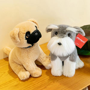 热卖男女通用棕色哈巴狗毛绒动物公仔可爱坐姿毛绒玩具PP填充软棉材质好玩礼品 - Product Image 4