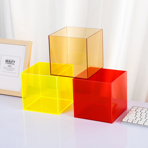 Boîte de présentation en acrylique colorée sur mesure, directement de l'usine, organiseur de maquillage transparent, vitrine pour figurines, boîte de rangement pour articles divers - Product Image 3