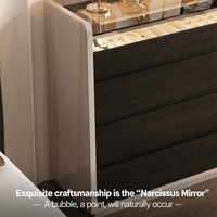 Commode en contreplaqué de style italien GECKO E108 avec éclairage LED COB, meuble de rangement moderne de luxe pour chambre à coucher, commode en verre trempé