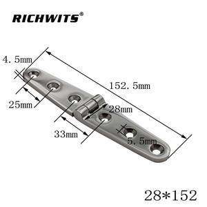 Bisagras Rectas de Acero Inoxidable 316 con Seis Orificios y Acabado Pulido Espejo, Herrajes Marinos - Product Image 6