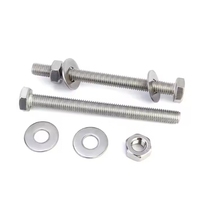 Vis hexagonales en acier inoxydable DIN933 DIN931, vis à filetage complet UNC, tige de vis longue traversante et jeu d'écrous allongés pour machines