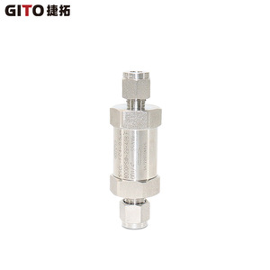 Filtre à gaz en acier inoxydable de 0,5 m avec raccord de compression, filtre droit avec élément filtrant fritté OD1/4, filtre à air - Product Image 1