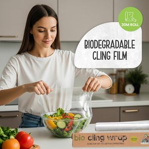 Envoltura Biodegradable Eco Green Living Bio Cling Wrap 30cm x 30m para Alimentos, Uso en Cocina y Refrigerador - Product Image 3