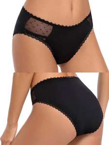 Culottes menstruelles personnalisées pour femmes avec sous-vêtements creux, protection anti-fuites, en bambou tissé sexy pour le sommeil T/T - Product Image 2