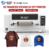 LETOP Hersteller I3200 3D-Transfer Textildrucker Digitaler Plotter A3 UV DTF Maschine