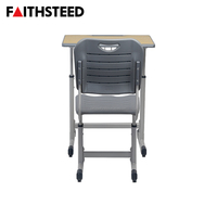Ensemble bureau et chaise robuste pour étudiants, réglable en hauteur, mobilier scolaire ergonomique, bureau individuel pour étudiants et enfants