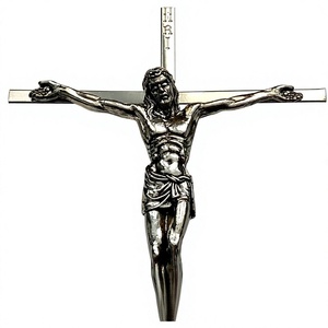 Crucifijo Cruz de metal Jesús colgante inspirador religioso INRI - Product Image 2