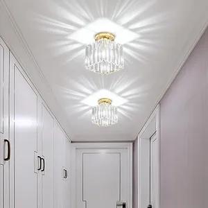 Led đèn trần pha lê Chụp đèn vàng đen phòng khách phòng ngủ hiện đại tròn vuông trang trí đèn trần E27 - Product Image 6