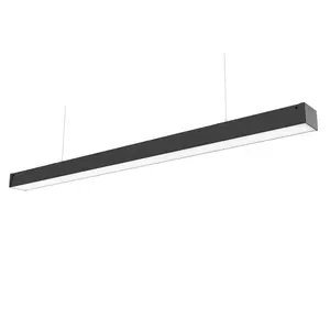 20W 40W 60W 80W Modern Aluminium Hitam Dapat Diredupkan Pencahayaan Pulau Dapur Lampu Gantung Led Linear