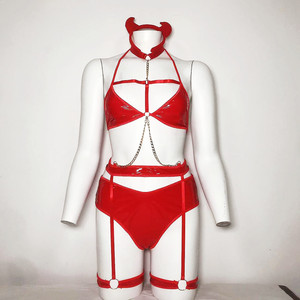 Ensemble <span class=keywords><strong>de</strong></span> lingerie sexy pour femme, pyjama <span class=keywords><strong>de</strong></span> nuit amusant, sous-vêtements, chaîne érotique, lingerie en similicuir, costume en PU, lingerie sexy, jouets sexuels pour femme - Product Image 6