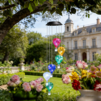 Ballon à air chaud solaire LED coloré, carillon éolien, décoration de jardin suspendue en extérieur