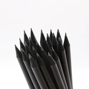 סיטונאי מפעל עיפרון עץ שחור באיכות גבוהה עם לוגו מודפס עפרונות שחור מט בתפזורת שחור HB 2B 4B 6B 8B עיפרון