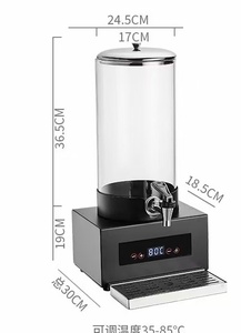 Máy làm nóng lạnh nước ép bằng thép không gỉ 2 bình, chất liệu acrylic, dùng cho khách sạn, nhà hàng, máy làm nóng sữa - Product Image 3