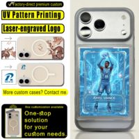 Étui de téléphone magnétique de luxe ultra-fin en PC pour iPhone 17 16 15 Pro Max avec porte-cartes intégré