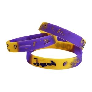 Pulsera de silicona griega personalizada Pulsera de silicona de color relleno en relieve - Product Image 5