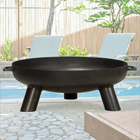 YIJIE Brasero d'extérieur moderne en acier au carbone, peinture noire haute température, durable, sans fumée, décoratif, pour camping et cuisson