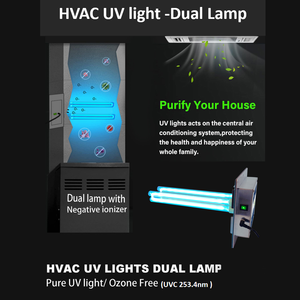 Aluminum Alloy G-218H Dual HVAC UV Lights Induct air Purifier with 2million <strong>Negative</strong> <strong>Ions</strong> for Hvac <strong>System</strong> Ac, Incl. 1years Bulbs - Product Image 5