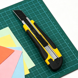 Utility Knife Stainless Steel Blade 10x1.8mm Yellow Handle Heavy Duty Cutter For Paper <b>Box</b> Art Craft Repair - Product Image 4