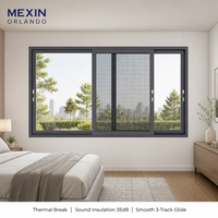 Fenêtre coulissante à trois rails MEIXIN ORLANDO Hejing avec moustiquaire pour maison, bureau et bâtiment
