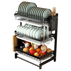 Étagère de rangement murale en métal à 3 niveaux pour vaisselle de cuisine avec support pour planche à découper – Vente en gros - Product Image 6