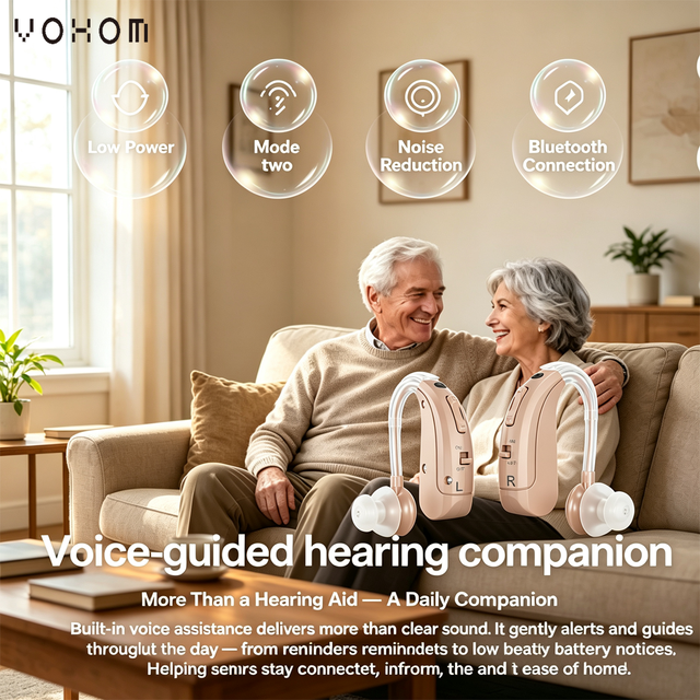 TWS Mini Digital Rechargeable Hearing Aid CE MDR BTE Noise Reduction for Seniors Hearing Loss