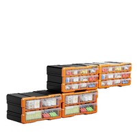 Grande boîte de rangement en plastique murale, tiroir multi-niveaux de bureau, armoire à outils transparente pour vis, stylos et quincaillerie