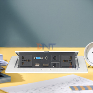 Lõm văn phòng họp bảng với 2 AC cửa hàng 2 cổng USB Pop bàn Ổ cắm điện ổ cắm hợp kim nhôm 30cm dây CE chứng nhận - Product Image 6