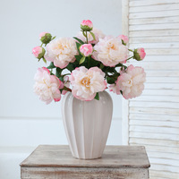 Haute qualité en gros européen soie pivoine fleur artificielle 2 têtes vente chaude fleur simulée pour la fête des mères