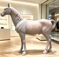Statue de cheval en fibre de verre grandeur nature, sculpture de cheval peinte à la main pour la décoration de lieux de mariage, hôtels et halls d'accueil