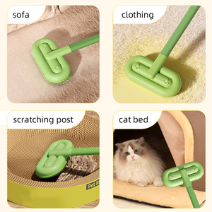 Brosse multifonctionnelle portable à long manche en plastique réutilisable et écologique pour enlever les poils d'animaux sur la chambre, le canapé, le lit et les draps - Product Image 6