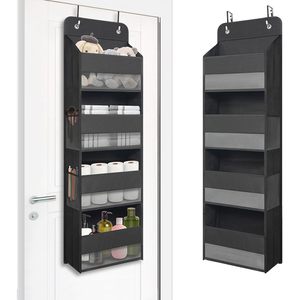 Over Door Organizer 33x15x85cm Black Hanging Storage For Bathroom Bedroom Closet With Clear Pockets Multifunctional Neatening - Product Image 1