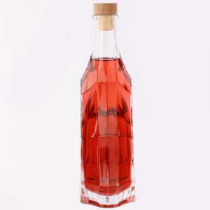 Personnalisé Clair En Verre Brandy <span class=keywords><strong>Vin</strong></span> Rouge Bouteille De Whisky En Verre 500 ml avec Couvercle En Liège - Product Image 2