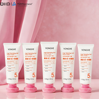 Tube cosmétique souple PCR vide personnalisé 50ml 80ml rose avec capuchon à vis en forme de champignon, impression offset, écologique