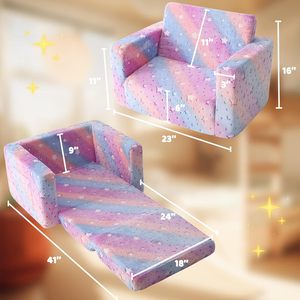Fauteuil convertible Addreen pour enfants, <span class=keywords><strong>canapé</strong></span>-lit doux pour tout-petits, matériau en mousse confortable pour salon, chambre, école, extérieur - Product Image 6