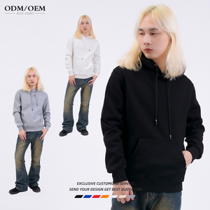 Sudadera con Capucha de Alta Calidad, 500GSM, Personalizada, con Estampado de Piel de Zorro Plateado, para Hombre, Sudadera de Felpa - Product Image 4