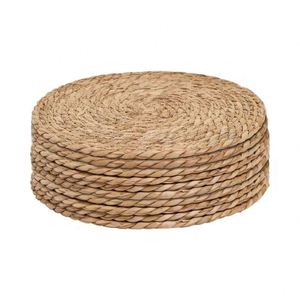 Natural Hand-Woven 10" 12" Cattail Placemats Rustic Braided Wicker Table <b>Mats</b> Farmhouse Weave Place <b>Mats</b> <b>Plates</b> - Product Image 1