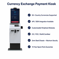 Kiosque d'échange de devises multidevises en libre-service avec recycleur de billets, scanner de passeport, scanner QR et prise en charge API SDK en temps réel
