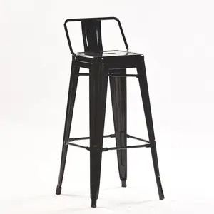 Factory price Indoor Outdoor Industrial Metal with back metal tolix bar stools chairs